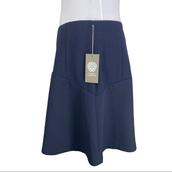 Vince Camuto Women's NWT Blue A-Line Old Money Luxury Mini‎ Skirt 10/W32 - Picture 3 of 6